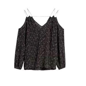 Bariel Cold Shoulder Black Blouse